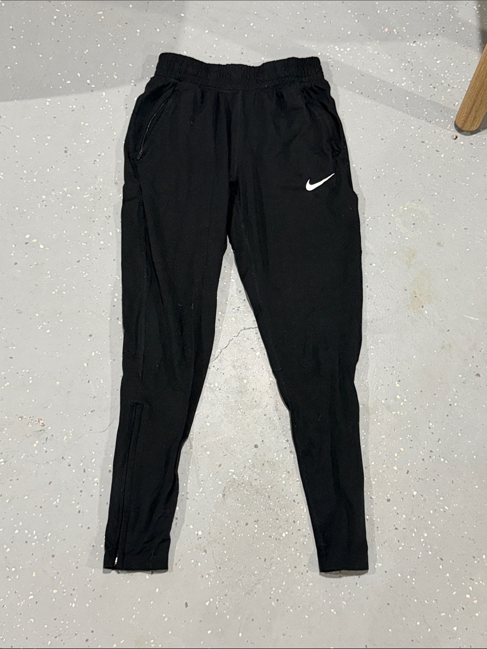 Nike Black Track Joggers with White Swoosh